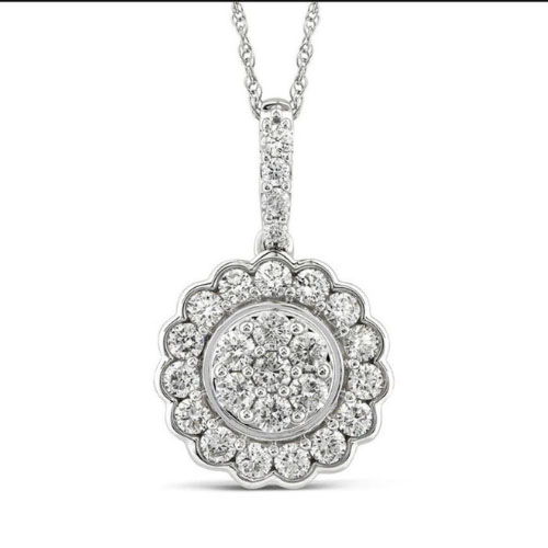Tihani 0.15 - 1.00 Carat Natural Diamond Pave Set  Necklace