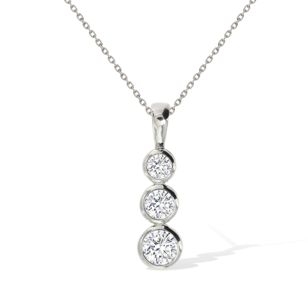 Thedlef Natural Diamond Bezel Set  Necklace