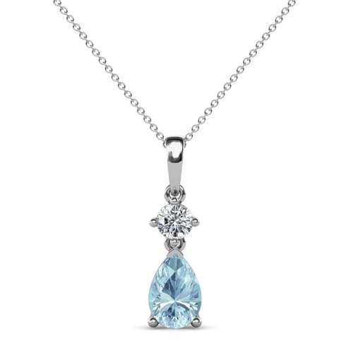 Quiana 0.75 Carat Aquamarine 3 Prong  Necklace