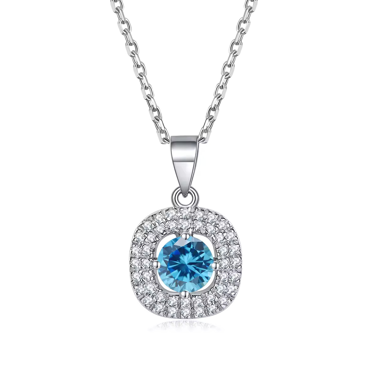 Qabila 1.00 Carat Aquamarine 4 Prong  Necklace