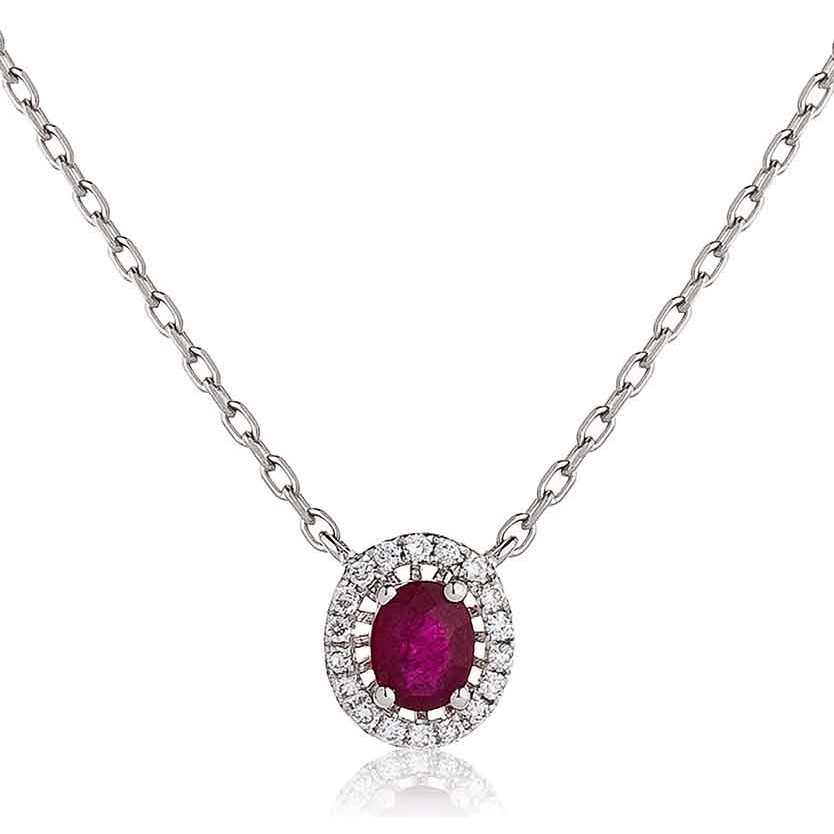 0.5 Ct Natural Ruby Oval Cut Palden  Necklaces in 18K Rose Gold with chain