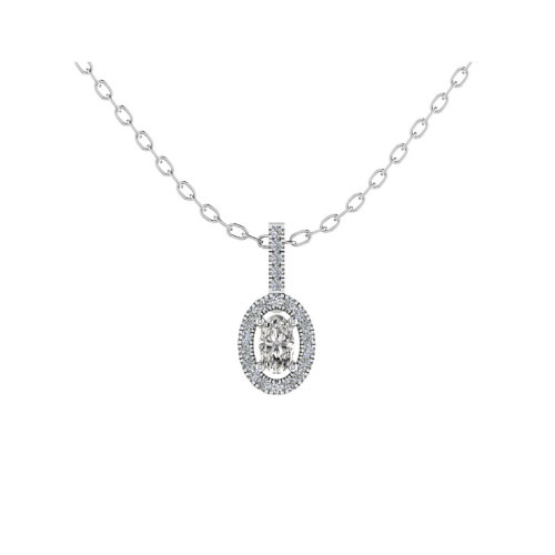 Icon Oval 4 Prong Setting Diamond Pendant