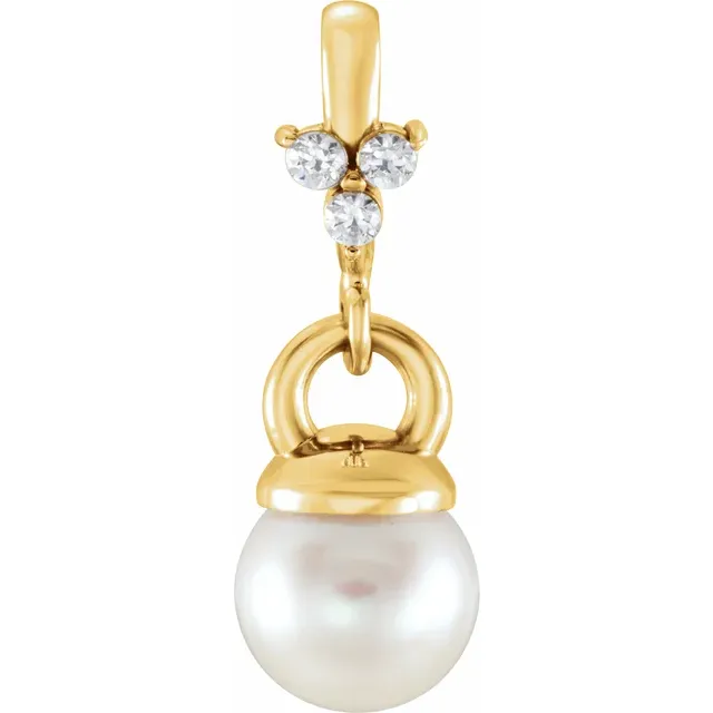 Elegant Gold Pendant for 6 mm Pearl