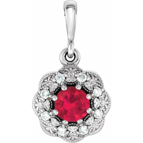 Perenna Natural Ruby 8 Prong Set  Necklace