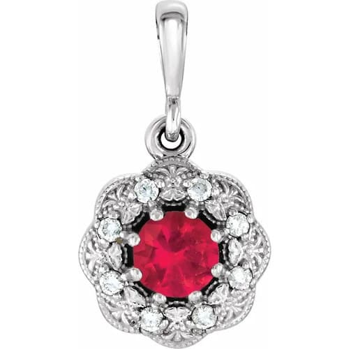 Perenna Natural Ruby 8 Prong Set  Necklace