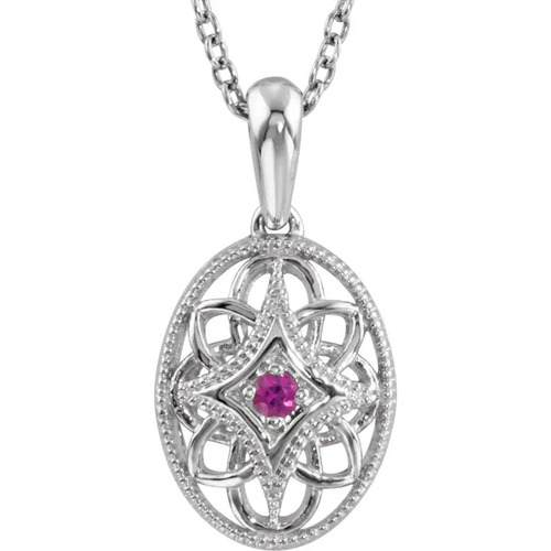 Pilvi Natural Ruby 4 Prong  Necklace
