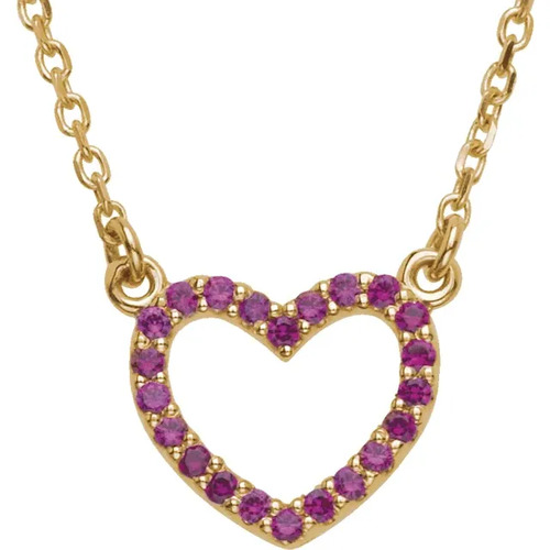 Piritta Natural Ruby Shared Prong  Necklace