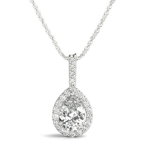 0.2 Ct Natural Diamond Pear Cut Torri  in Silver 925 with chain