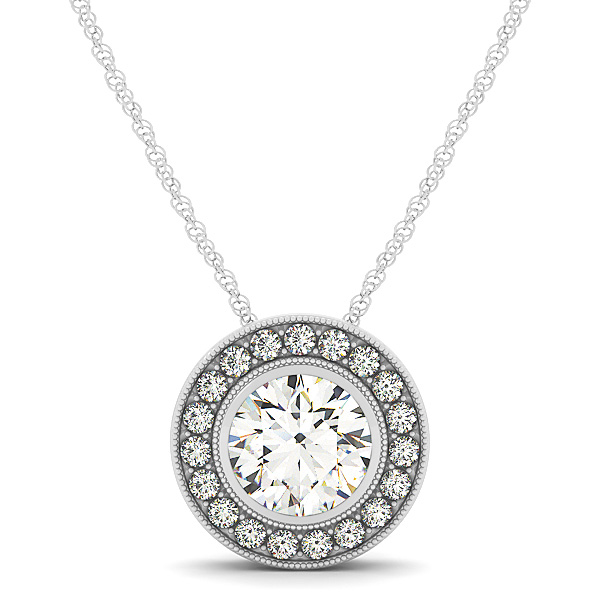 0.1 Ct Natural Diamond Round Cut Timothea  in Silver 925 with chain