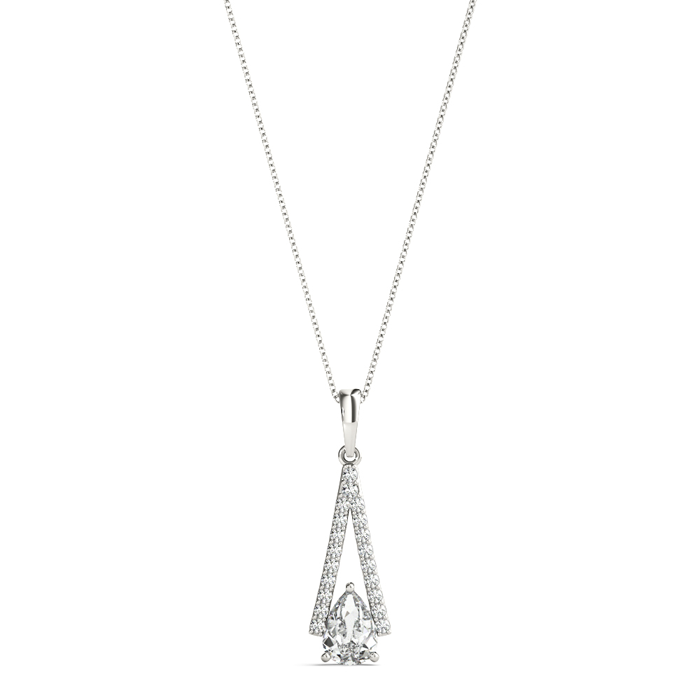 0.5 Ct Natural Diamond Pear Cut Taini  in Silver 925 with chain