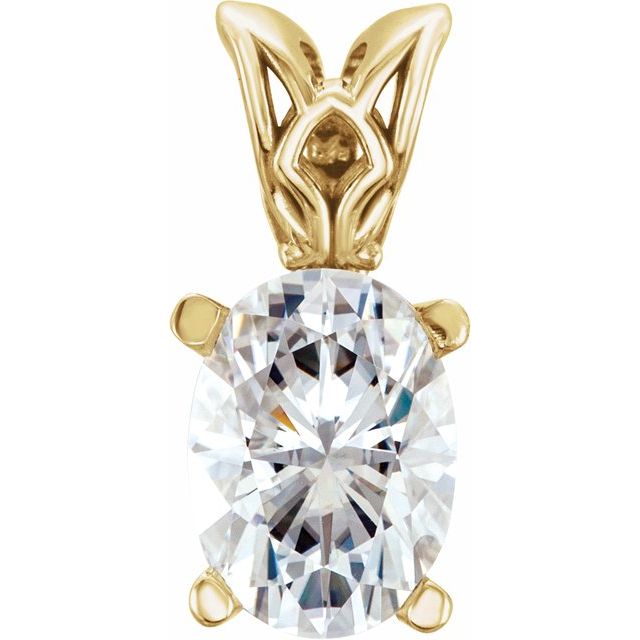0.1 Ct Natural Oval Cut Romena  Diamond Solitaire Necklaces in 9K Yellow Gold with chain