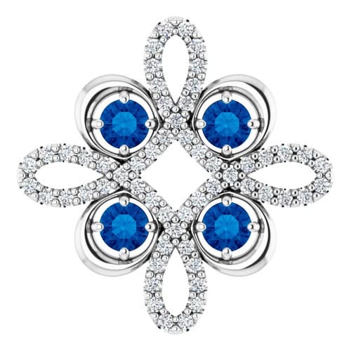 Prerita 0.05 Carat Blue Sapphire 4 Prong  Necklace