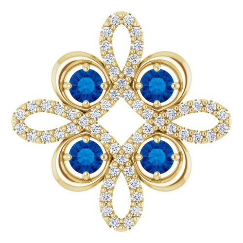 Prerita Blue Sapphire 4 Prong  Necklace