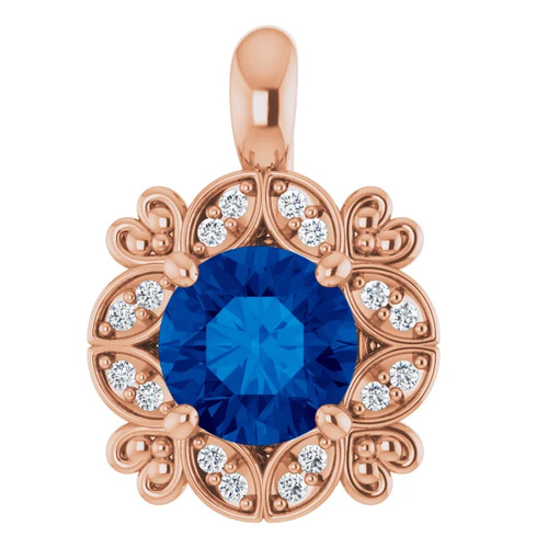 Preshti Blue Sapphire 4 Prong  Necklace