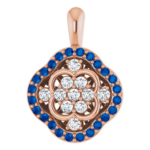 Presta Blue Sapphire Prong Set  Necklace