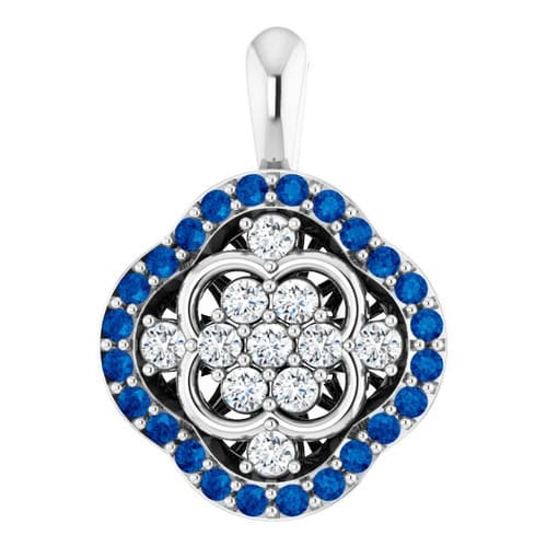 Presta 0.75 Carat Blue Sapphire Prong Set  Necklace