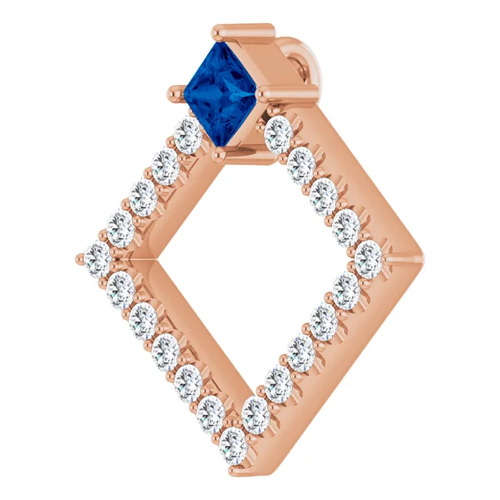 Prestha Blue Sapphire 4 Prong  Necklace