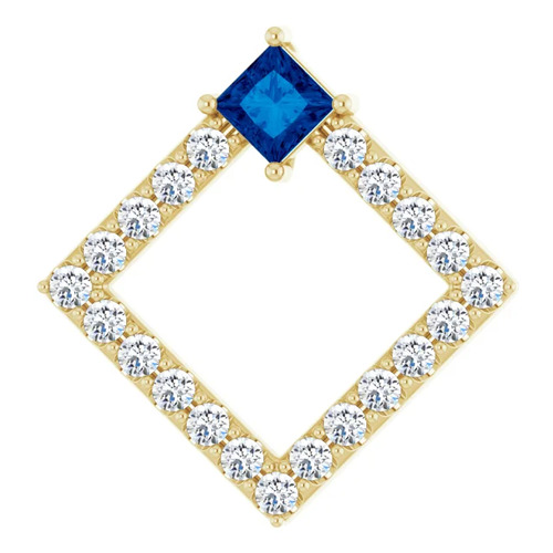 Prestha Blue Sapphire 4 Prong  Necklace