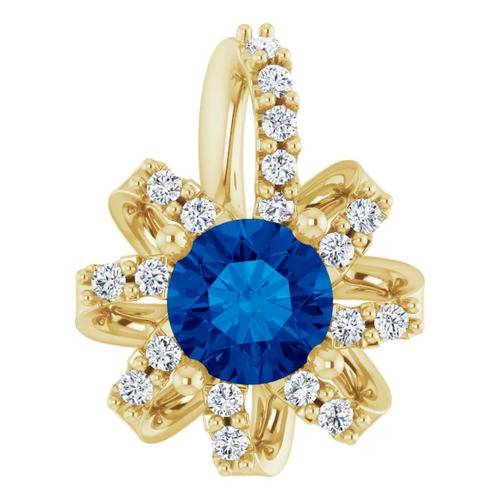 Preyasi Blue Sapphire 4 Prong  Necklace