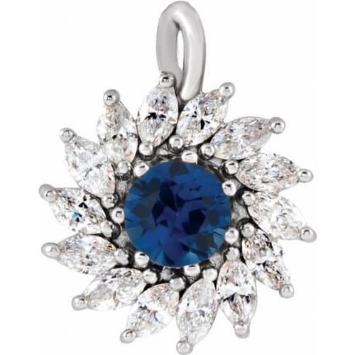 Priscille 0.35 Carat Blue Sapphire Prong Set  Necklace