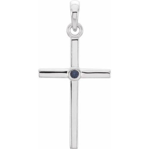 Puji 0.03 Carat Blue Sapphire Bezel Set  Necklace