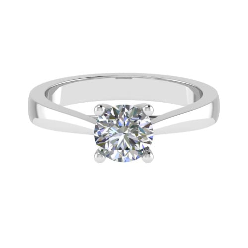 4 Claw V Setting Solitaire Diamond Ring