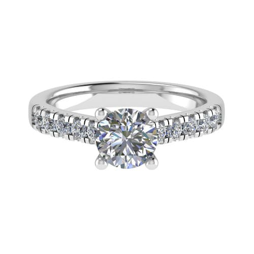 Stunning Single Row Side Stone Engagement Ring