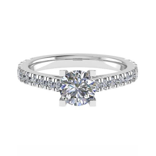 Stylish Side Stone Engagement Ring