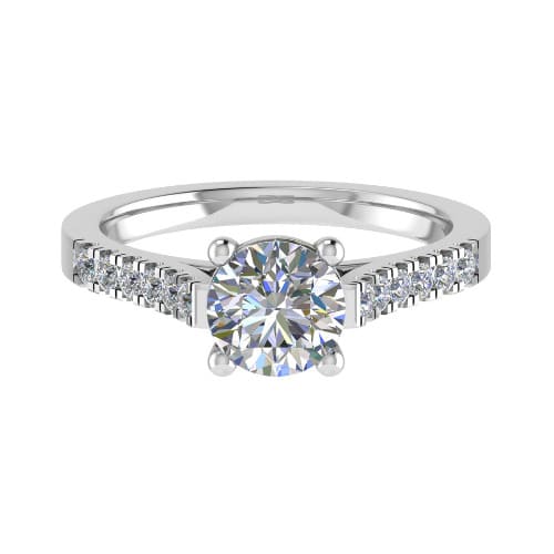 Stylish Side Stone Engagement Ring Fom 0.20-3.00 Carat