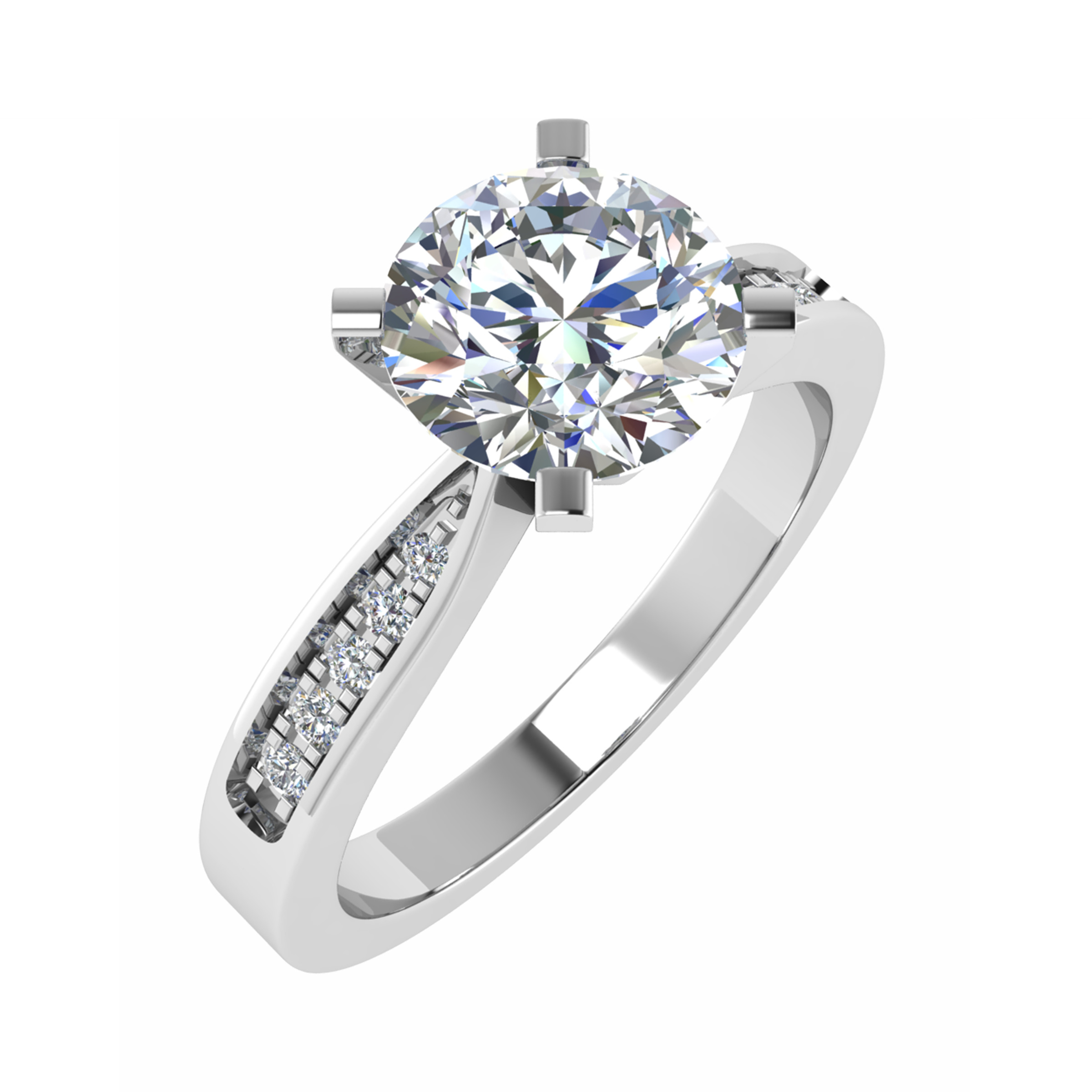 Cesli Natural 4 Prong  Diamond Ring