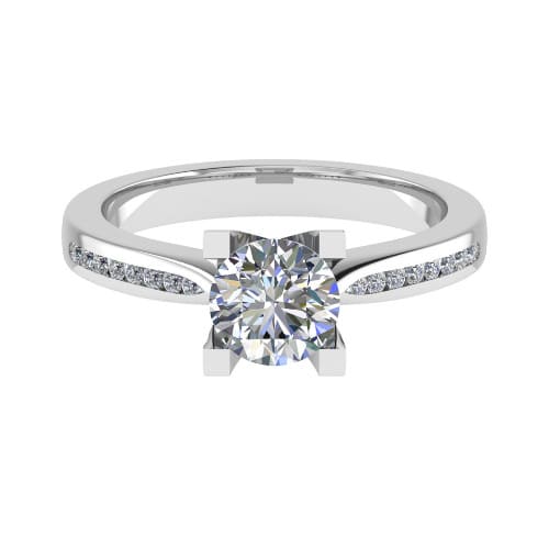 Tappering Down Side Stone Engagement Ring