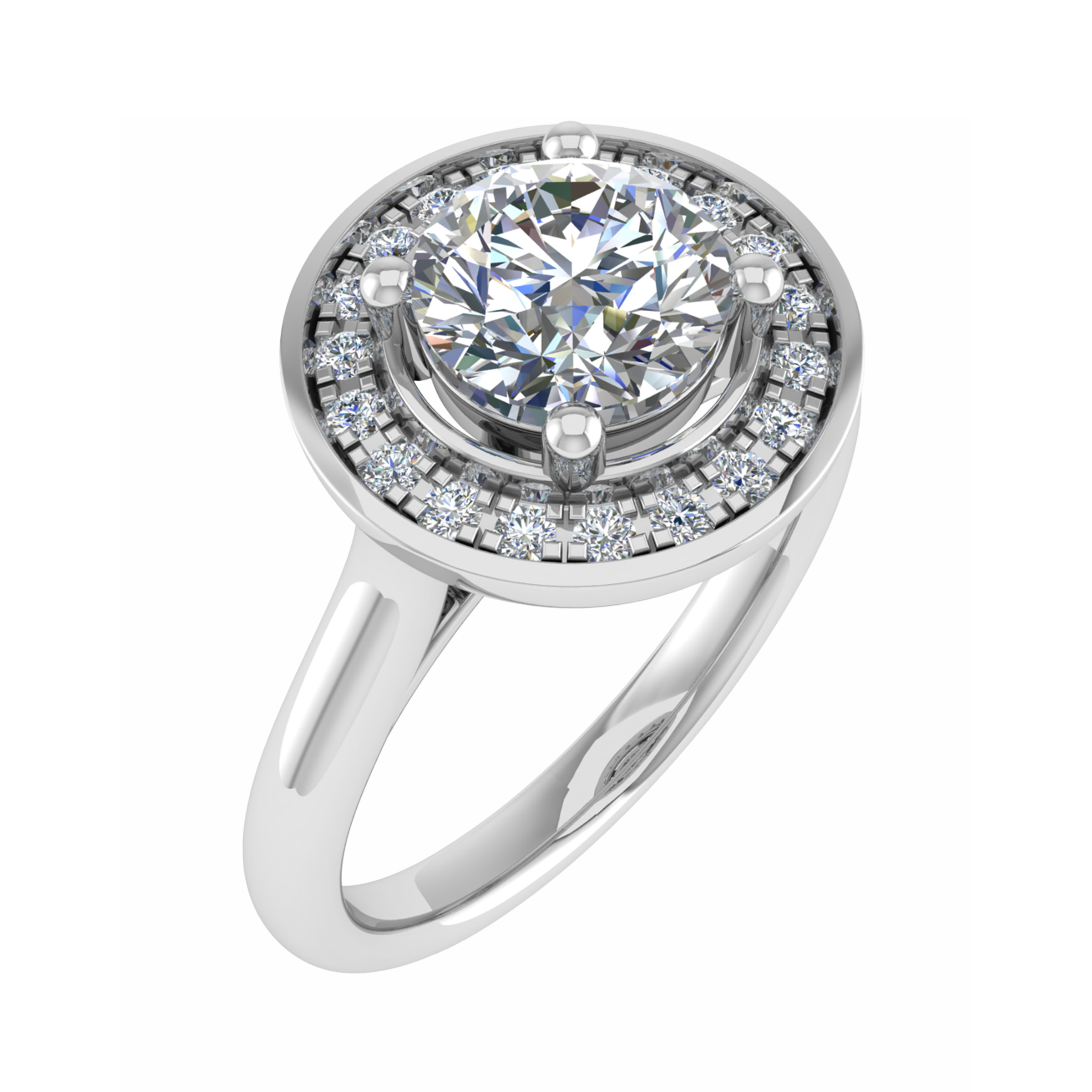 Sharon Halo Diamond Engagement Ring