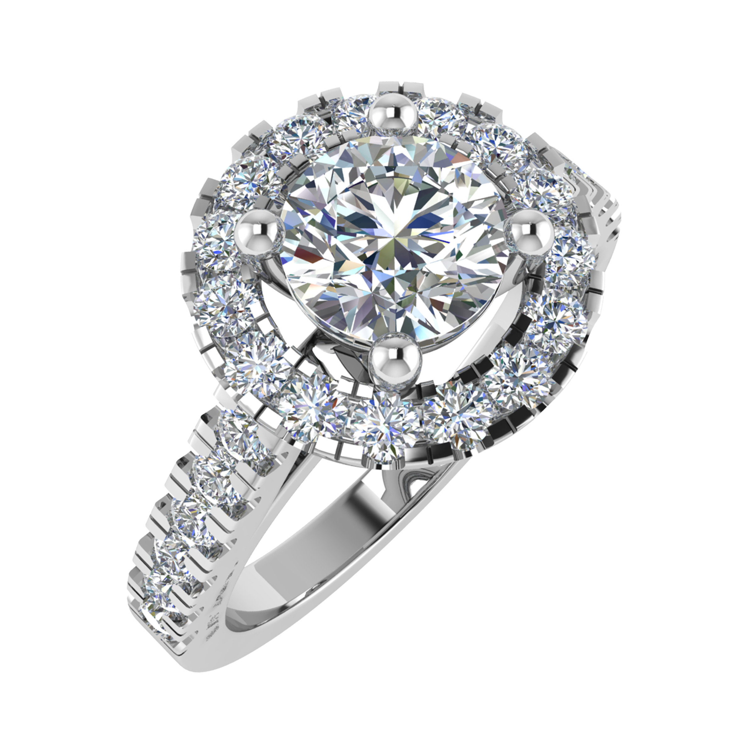 Jenisha Single Row Uniform Set Side Stone Engagement Ring