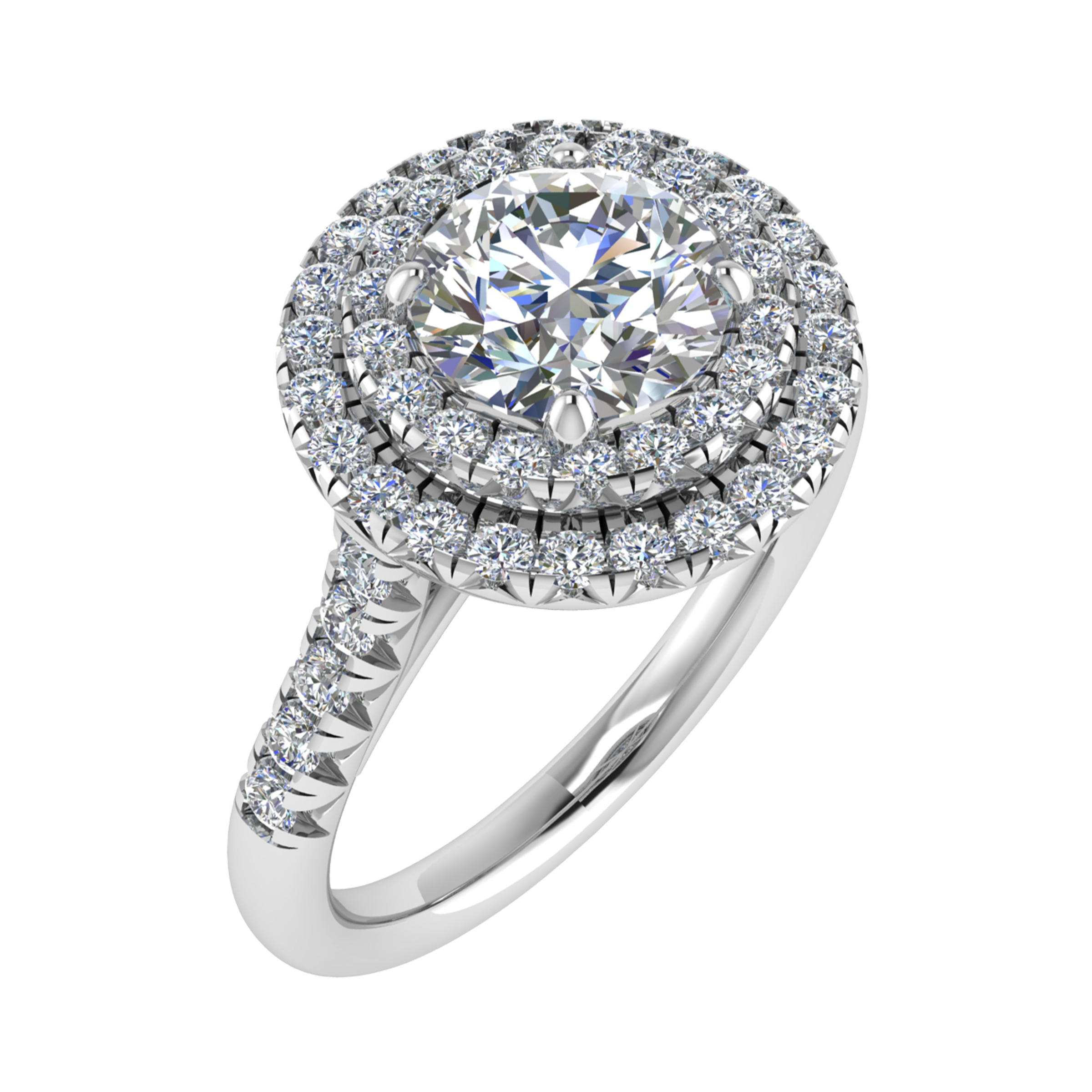 Louisa Double Halo Engagement Ring From 0.20-3.00 Carat