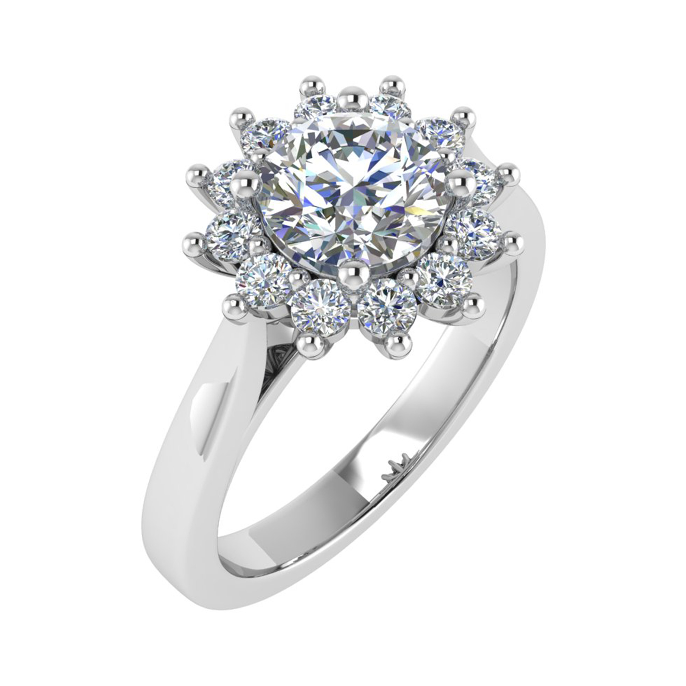 Remi Flower Style  Halo Engagement Ring