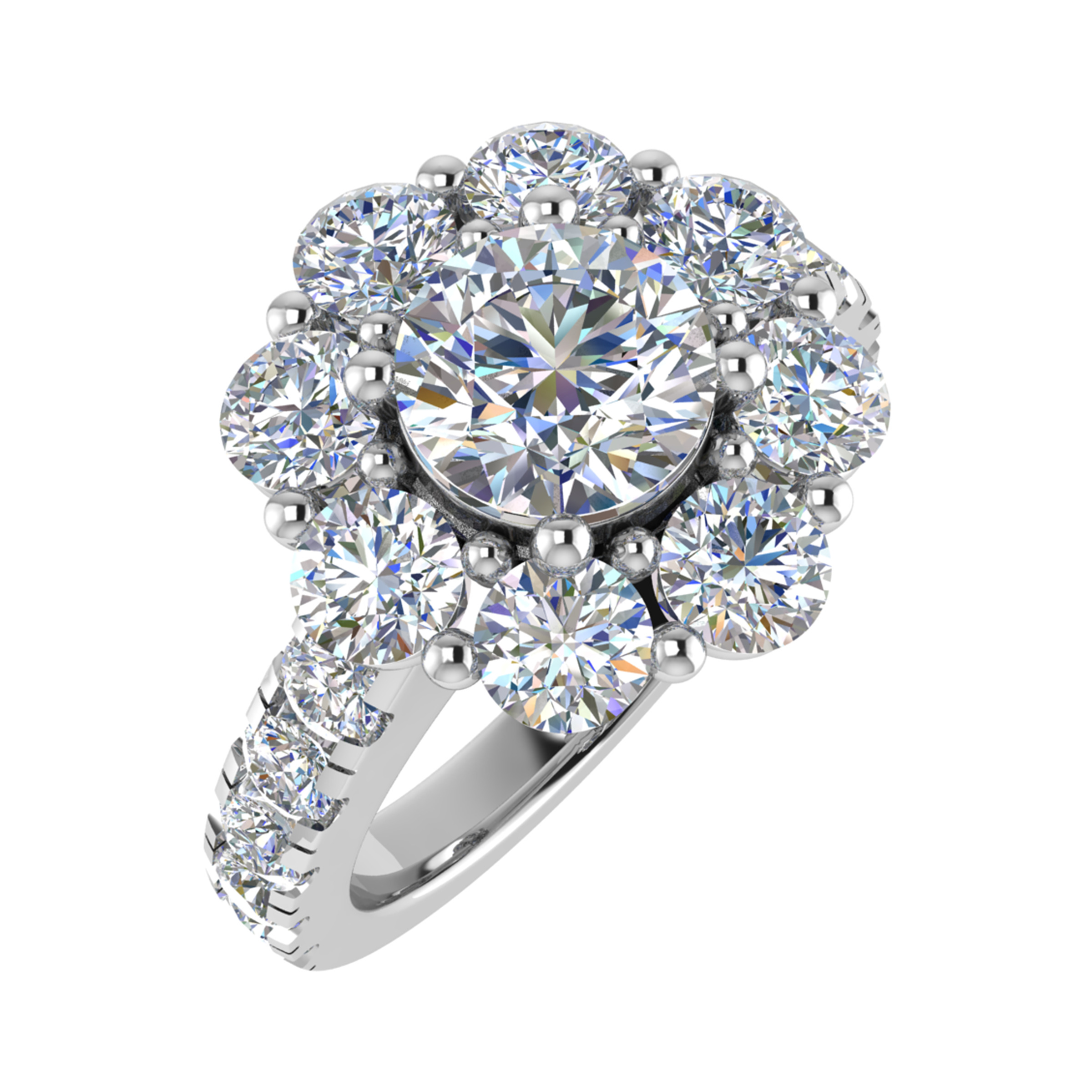 Shiloh Flowery Style Halo Engagement Ring