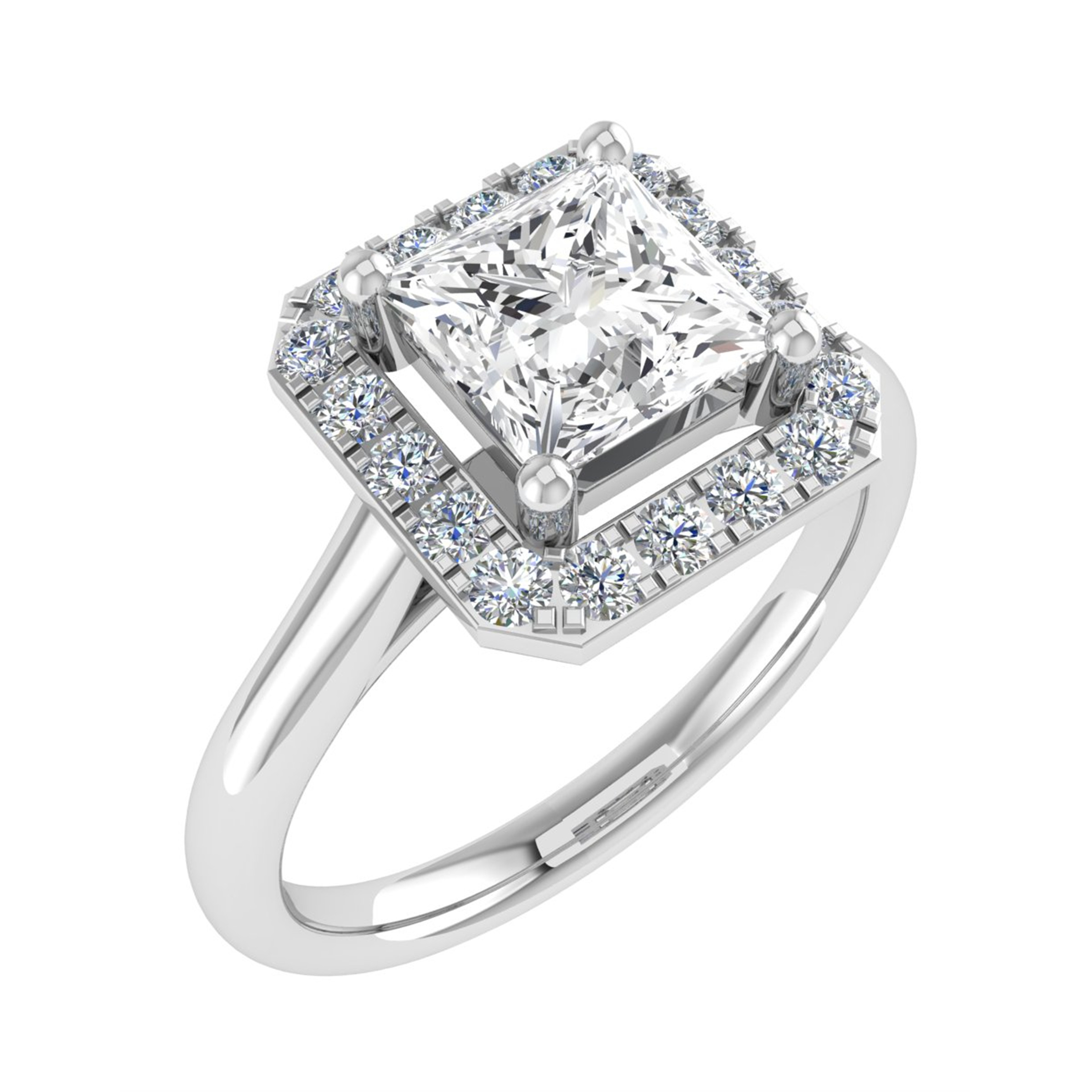 Willa Princess Cut Halo Engagement Ring