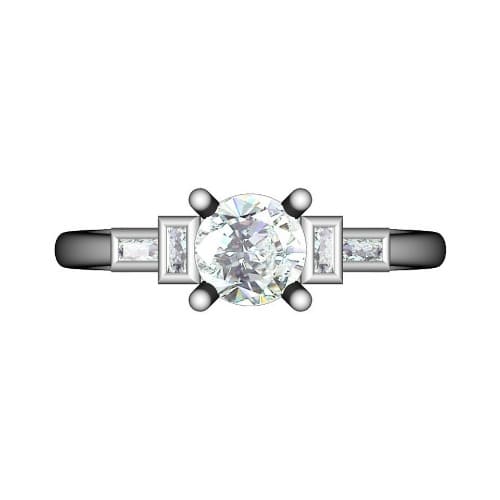 Veneesa Single Row Tapered Shoulder Engagement Ring