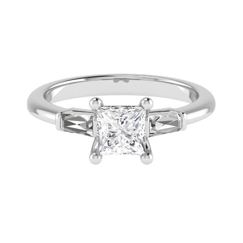 Victoria L Shape Claw Princess Cut Engagement Ring