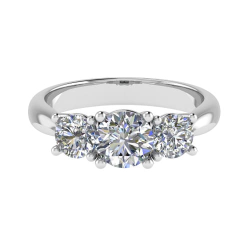 Nysa  Stylish Cross Over Style 3 Stone Diamond  Engagement Ring