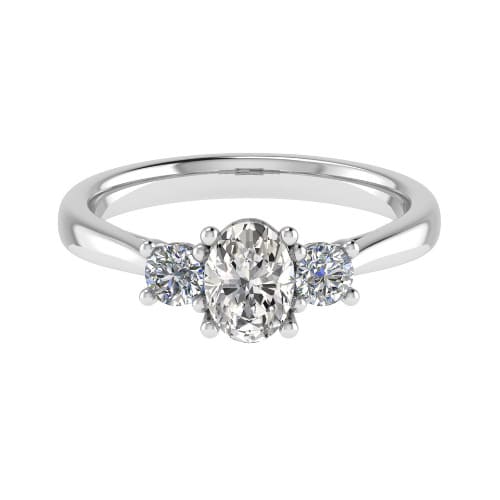 Kimber Oval Cut Tapered Shoulder Trilogy Engagement Ring 