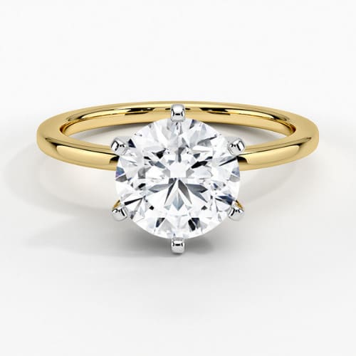 Vijaya 0.20-3.00 Carat 6 Prong Round Shaped Diamond Solitaire Engagement Ring