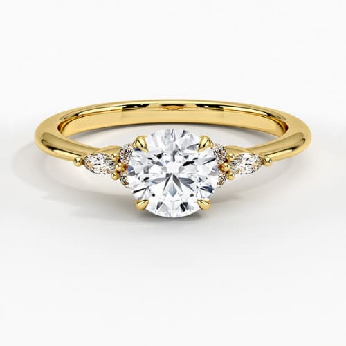 shaina 0.20-3.00 Carat 4 Prong Round Cut Engagement Ring With Diamond Set