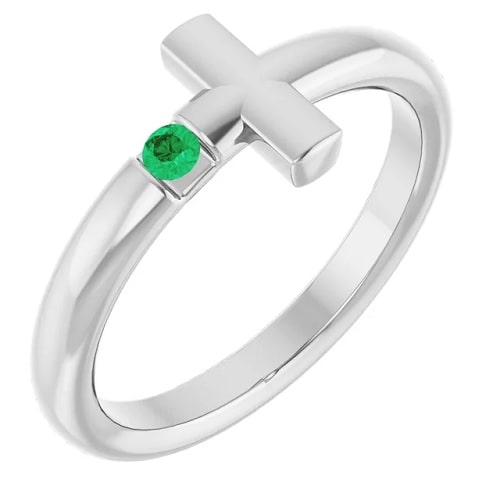 Yanely 0.10 Carat Emerald  Engagement Ring