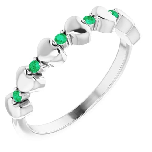 Zeniyah 0.04 Carat Emerald  Engagement Ring