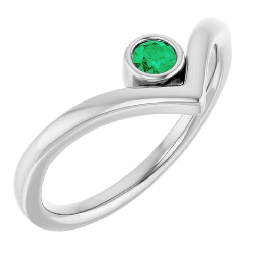 Xoe 0.12 Carat Emerald  Engagement Ring