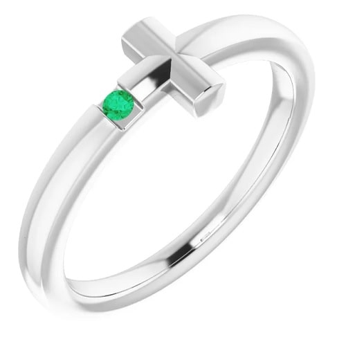 Xela 0.04 Carat Emerald  Engagement Ring