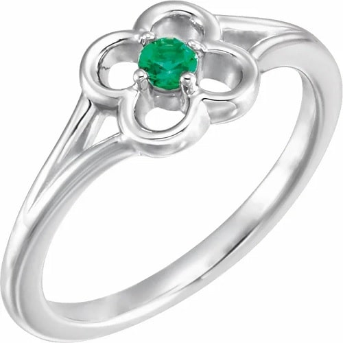 Zionna 0.06 Carat Emerald  Engagement Ring