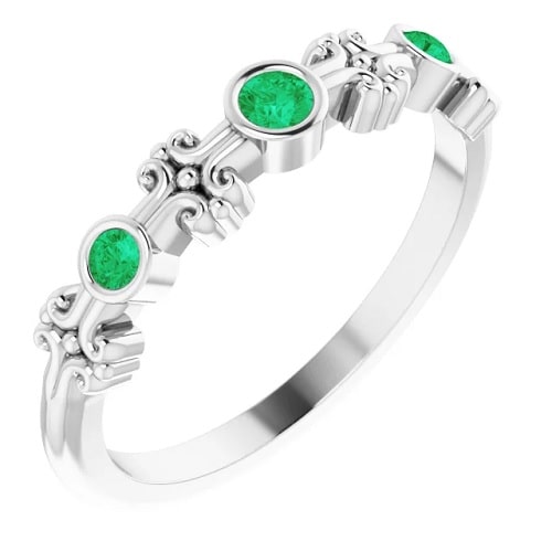 Zuriyah 0.16 Carat Emerald  Engagement Ring