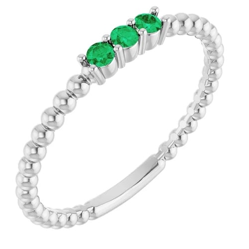 Yahaira 0.12 Carat Emerald  Engagement Ring